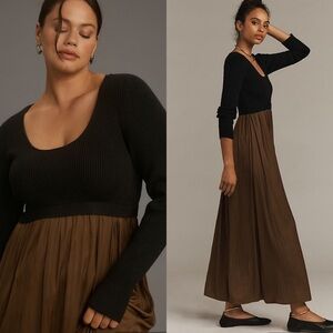 NWT Anthropologie The Thea Twofer Sweater Maxi Dress - Medium